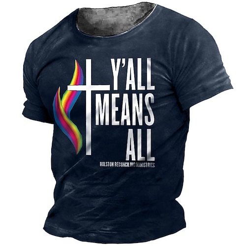 

Men's T shirt Tee 3D Print Graphic Letter Crew Neck Casual Daily Print Short Sleeve Tops Fashion Vintage Designer Big and Tall Green Black Blue