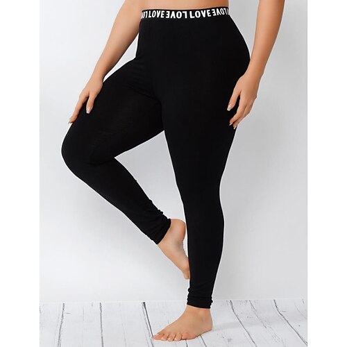 

Women's Plus Size Leggings Print Camouflage Letter Casual Yoga Daily Yoga Natural Full Length Fall Spring Green Black L XL XXL 3XL 4XL