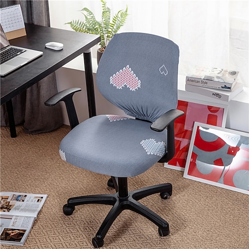 

Computer Office Chair Cover Gaming Chair Stretch Chair Slipcover Plain Solid Color Durable Washable Furniture Protector