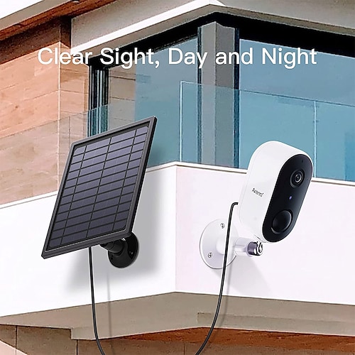 

Arenti 100% Wireless Camera GO1 Indoor/Outdoor Security Camera Rechargeable Battery Powered P65 Water Resistance Magnetic Bracket with Solar Panel