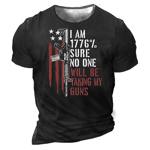 

Men's Unisex T shirt Tee 3D Print Graphic Prints National Flag Letter Crew Neck Street Daily Print Short Sleeve Tops Casual Designer Big and Tall Sports Black Army Green Navy Blue