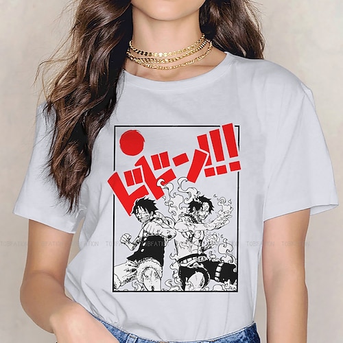 

Inspired by One Piece Monkey D. Luffy T-shirt Anime 100% Polyester Anime Harajuku Graphic Kawaii T-shirt For Men's / Women's / Couple's