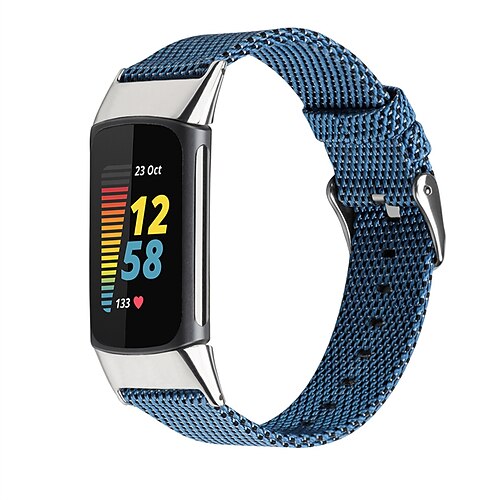 

1PC Smart Watch Band Compatible with Fitbit Charge 5 Nylon Smartwatch Strap Breathable Sport Band Scrunchie Band Replacement Wristband