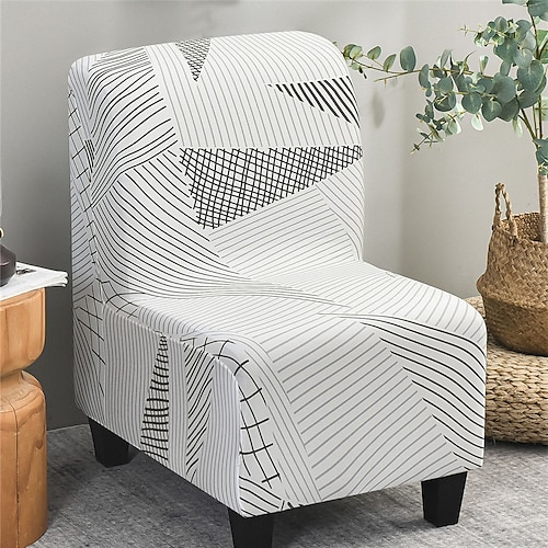 

1 Piece Armless Accent Chair Cover High Stretch Armless Chair Cover for Living Room,Spandex Fabric Stretch Chair Slipcover Modern Furniture Protector with Elastic Bottom, Machine Washable