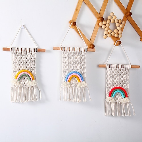 

Rainbow Hand-woven Pendant Home Decoration Pendant Kindergarten Children's Room Window Wall Decoration