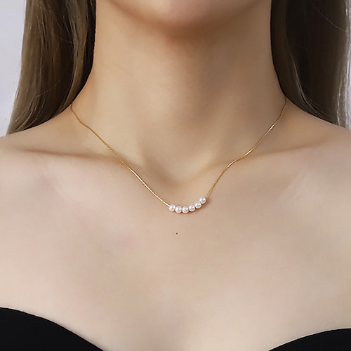 

Pendant Necklace Imitation Pearl Chrome Women's Artistic Simple Fashion Geometrical Round Geometric Necklace For Street Daily Holiday / Chain Necklace / Long Necklace / Charm Necklace / Engagement