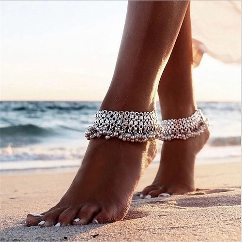 

Ankle Bracelet Holiday European Women's Body Jewelry For Gift Daily Geometrical Alloy Silver 1 PC