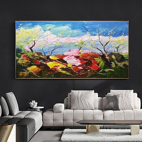 

Handmade Oil Painting Canvas Wall Art Decoration Abstract Knife Painting Landscape For Home Decor Rolled Frameless Unstretched Painting