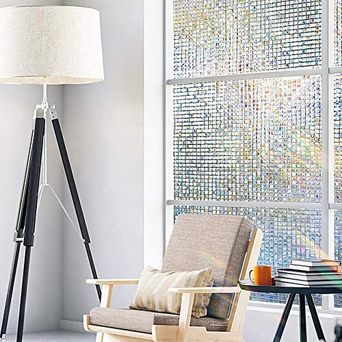 

10045cm Geometry PVC Frosted Static Cling Stained Glass Film Window Privacy Sticker Home Bathroom Decortion / Window Film / Window Sticker / Door Sticker Wall Stickers for bedroom living room