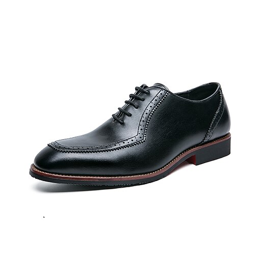 

Men's Oxfords Casual Classic Daily Office Career PU Black Brown Spring Summer