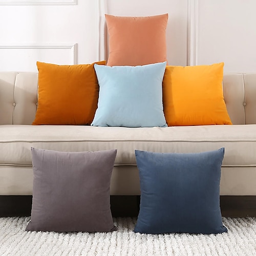 

Pillow Exquisite Life High Weight Frosted Velvet Solid Color Pillow Include Pillow Core Modern Sample Room Cushion Cover Patio Throw Pillow Covers for Garden Farmhouse Bench Couch