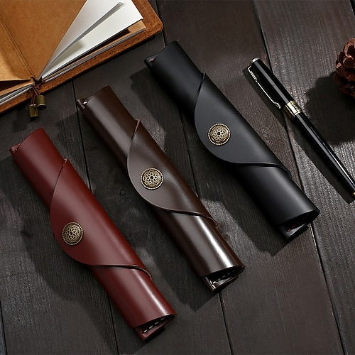 

Pencil Case Pen Pouch Marker Bag Waterproof Creative Wear-Resistant PU Leather for School Office Business