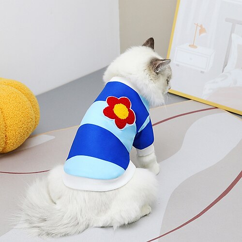 

Dog Cat Shirt / T-Shirt Color Block Flower Fashion Cute Casual / Daily Outdoor Dog Clothes Puppy Clothes Dog Outfits Soft Green Blue Yellow Costume for Girl and Boy Dog Polyester Cotton S M L XL XXL