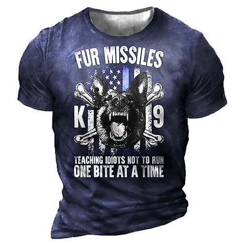 

Men's Unisex T shirt 3D Print Graphic Prints Wolf Letter Crew Neck Street Daily Print Short Sleeve Tops Casual Designer Big and Tall Sports Black Gray Army Green