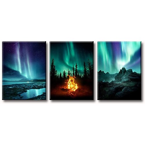 

Print Rolled Canvas Prints - Landscape Comtemporary Modern Three Panels Art Prints