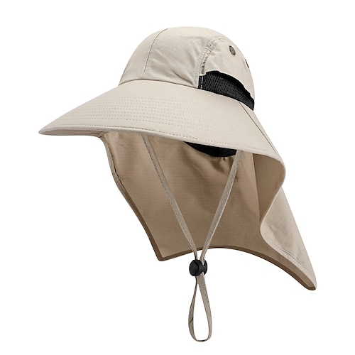 

1 pcs Men's Women's Sun Hat Fishing Hat Hiking Hat Hiking Cap Mesh Summer Outdoor Portable UV Protection Breathable Quick Dry Skull Cap Beanie Hat Solid Color Polyester Nylon Army Green Khaki Dark