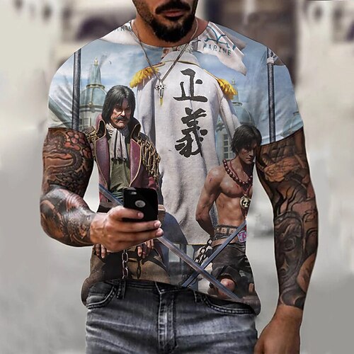 

Inspired by One Piece Monkey D. Luffy T-shirt Anime 100% Polyester Anime Harajuku Graphic Kawaii T-shirt For Men's / Women's / Couple's
