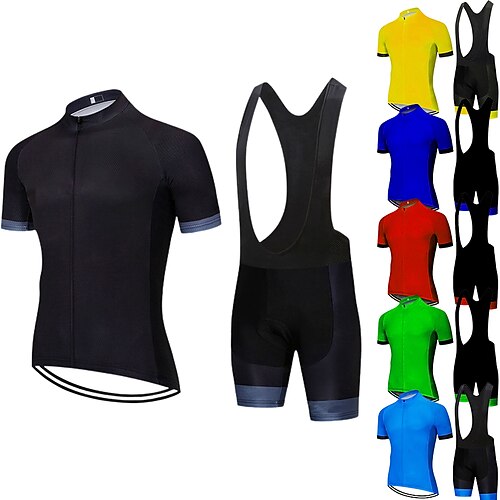 

21Grams Per uomo Maglia con salopette corta da ciclismo Manica corta Ciclismo da montagna Cicismo su strada Nero Verde Blu Reale Bicicletta Completo tuta Pad 3D Traspirante Asciugatura rapida