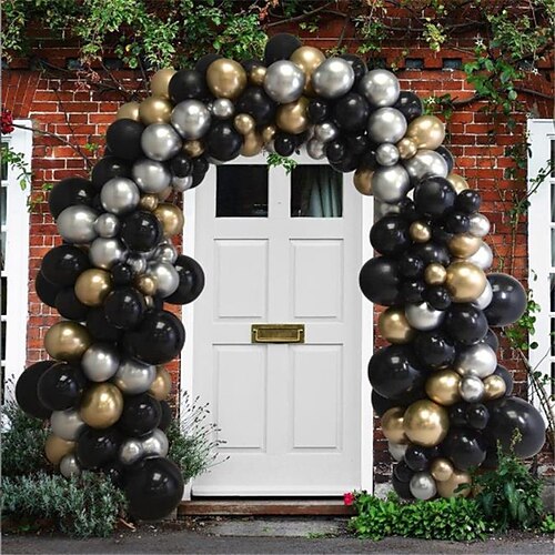 

festa festa oro argento nero decorazione palloncino set 111 pezzi