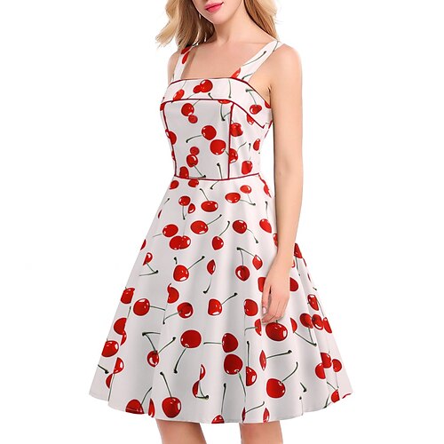 

Audrey Hepburn Retro Vintage Anos 50 vestido de férias Vestido melindroso Vestido swing Mulheres Ocasiões Especiais Vintage Cosplay Casual / Diário Vestido Baile de Máscaras