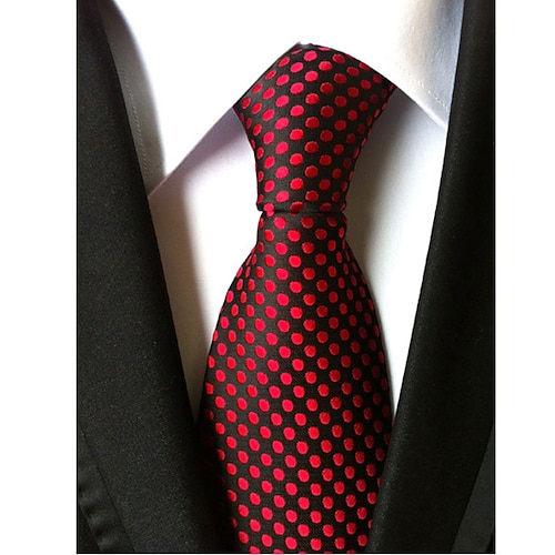 

Men's Work Wedding Gentleman Necktie - Jacquard Formal Style Modern Style Jacquard Classic Mens Gentleman Necktie Party Red tie necktie polka dots