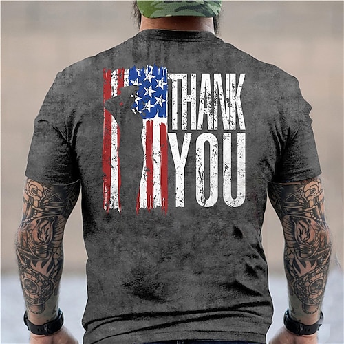 

Men's Unisex T shirt Tee 3D Print Graphic Prints National Flag Letter Crew Neck Street Daily Print Short Sleeve Tops Casual Designer Big and Tall Sports Black Army Green Dark Gray