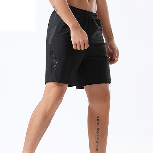 

Men's Casual Casual / Sporty Active Shorts Drawstring Pocket Elastic Waist Knee Length Pants Sports Outdoor Casual Micro-elastic Solid Color Breathable Quick Dry Mid Waist Black M L XL XXL 3XL