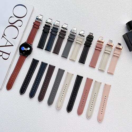 

1 pcs Smart Watch Band for Samsung Galaxy Gear S3 Frontier Gear S3 Classic Watch 46mm Watch 3 41mm Watch 3 45mm 20mm 22mm Genuine Leather Smartwatch Strap Luxury Adjustable Elastic Leather Loop