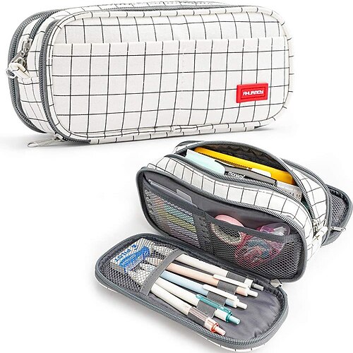 

PencilCasePenPouchMarkerBag Wear-Resistant Multifunction With Zipper Canvas for School Office Student