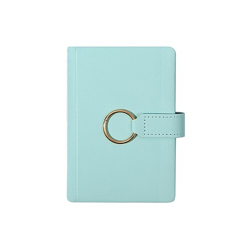 

Lined Notebook Lined A7 2.9×4.1 Inch Solid Color PU SoftCover with Lock Button 256 Pages Notebook for School Office Business