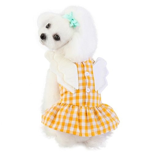 

Dog Clothes Spring and Summer Pet Plaid Cute Princess Dress Summer Small Dog Bichon Clothing