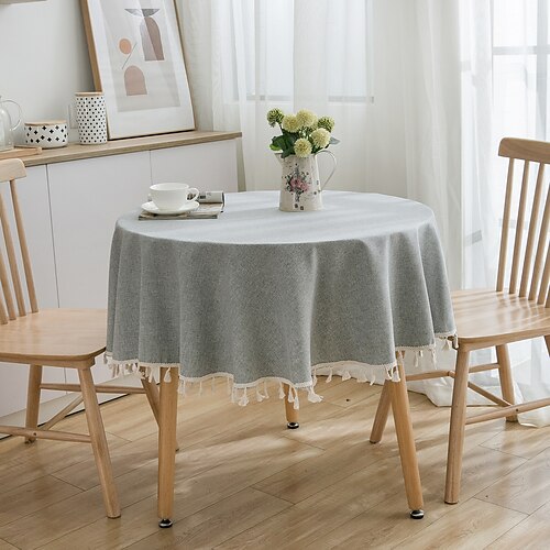 

Farmhouse Style Pastoral Tablecloth Cotton Linen Fabric Table Cloth,Washable Table Cover Dust-Proof Wrinkle Resistant for Restaurant, Picnic, Indoor and Outdoor Dining