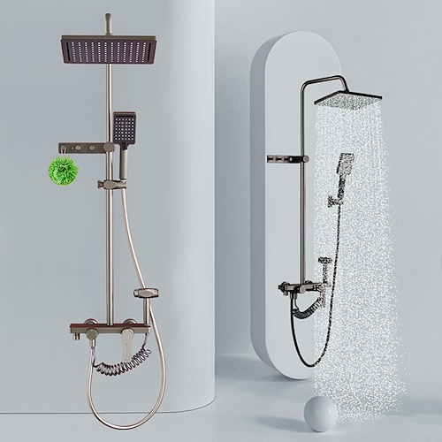 

Shower Faucet,Shower System / Rainfall Shower Head System / Body Jet Massage Set - Handshower Included pullout Rainfall Shower Contemporary Chrome Mount Inside Ceramic Valve Bath Shower Mixer Taps