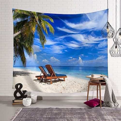 

Beach Wall Tapestry Art Decor Blanket Curtain Hanging Home Bedroom Living Room Decoration Polyester