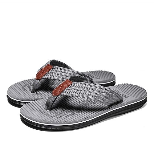 

Men's Slippers & Flip-Flops Casual Classic Outdoor Daily Rubber Black Khaki Gray Spring Summer