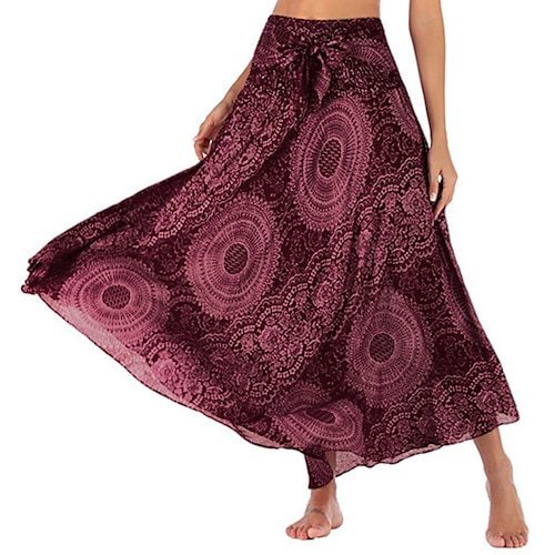 

Belly Dance Skirts Printing Women's Training Daily Wear High Rayon