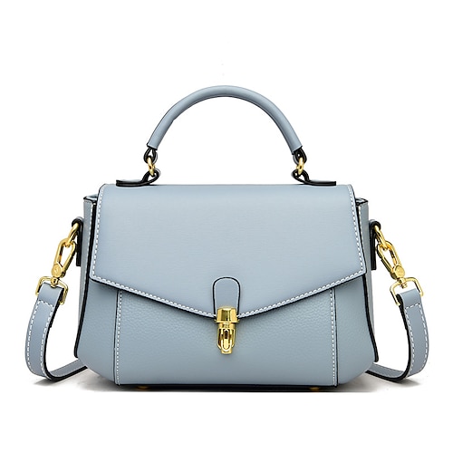 

Women's Top Handle Bag PU Leather Zipper Solid Color Going out Office & Career Green Blue Black Yellow