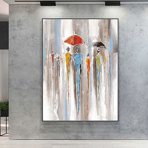

Oil Painting Hand Painted Vertical Abstract People Contemporary Modern Rolled Canvas (No Frame)