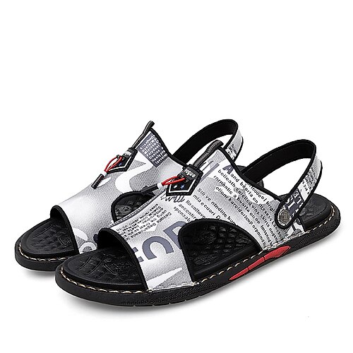 

Men's Sandals Casual Classic Daily Outdoor PU Gray Blue Spring Summer