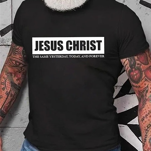 

Men's T shirt Tee Hot Stamping Graphic Letter Crew Neck Street Casual Print Short Sleeve Tops Basic Fashion Classic Comfortable White Black Navy Blue