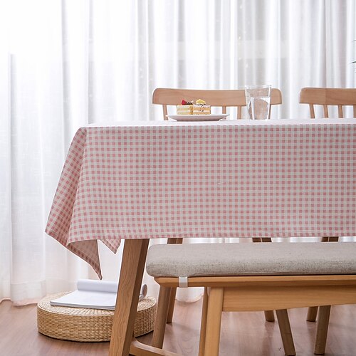 

Farmhouse Style Pastoral Tablecloth Cotton Linen Fabric Table Cloth,Washable Table Cover Dust-Proof Wrinkle Resistant for Restaurant, Picnic, Indoor and Outdoor Dining