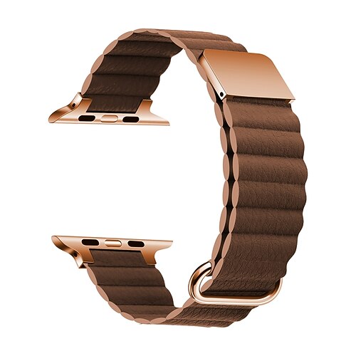 

1PC Smart Watch Band Compatible with Apple iWatch Series 8 7 6 5 4 3 2 1 SE Leather Loop for iWatch Smartwatch Strap Wristband PU Leather Adjustable Magnetic Clasp Stainless Steel Buckle
