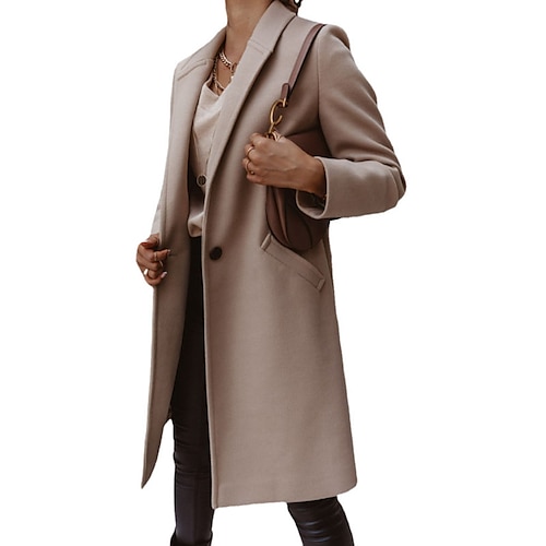 

Women's Coat Outdoor Street Going out Spring Summer Long Coat Regular Fit Breathable Casual Jacket Long Sleeve Solid Color Knit Black Army Green Dark Green