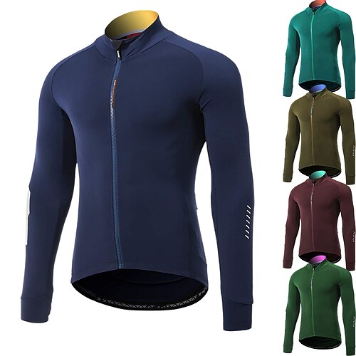 

21Grams Hombre Maillot de Ciclismo Manga Larga Bicicleta Camiseta con 3 bolsillos traseros MTB Bicicleta Montaña Ciclismo Carretera Transpirable Dispersor de humedad Secado rápido Bandas Reflectantes