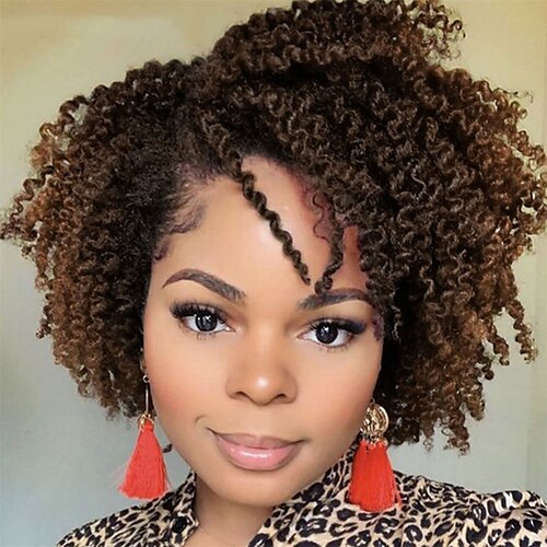 

Synthetic Wig Afro Curly Asymmetrical Machine Made Wig Short Wine Red Natural Black #1B Ombre Black / Medium Auburn Synthetic Hair Women's Soft Party Easy to Carry Black Brown Burgundy / Daily Wear