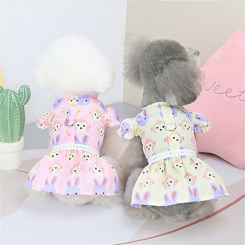 

Flower Lace Dog Dress Cat Princess Suspender Costume Puppy Tutu Floral&Bow Clothes Puppy Embroidery Skirt for Cats Teddy Dog Small Medium Dogs