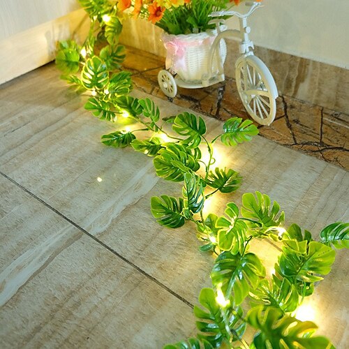 

Leaf Rattan Fairy String Lights 1.8M 20LEDs Battery Powered Christmas Wedding Party Garden Patio Balcony Bedroom Home Decoration