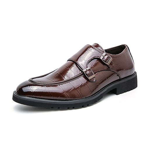 

Hombre Zapatos de taco bajo y Slip-On Zapatos de Mojes Casual Clásico Diario Oficina y carrera PU Negro Marrón Primavera Verano