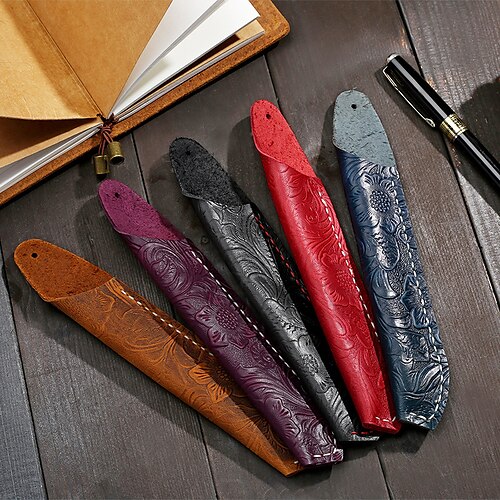 

Pencil Case Pen Pouch Marker Bag Waterproof Creative Wear-Resistant PU Leather for School Office Business