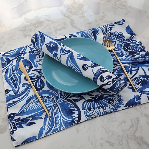 

Dining Table Placemats Set of 4 Heat Resistant Non-Slip Dining Table Place Mats for Holiday Banque Kitchen Table Decor